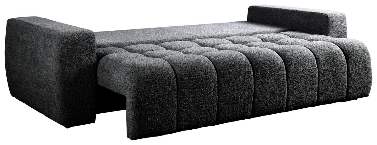 Schlafsofa Cloud Dunkelgrau B: 250 cm - Dunkelgrau/Schwarz, Basics, Textil (250/86/140cm) - Livetastic