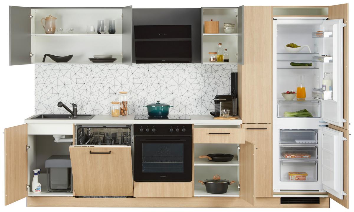 Küchenblock Plan/win - Eichefarben/Anthrazit, MODERN, Holzwerkstoff (310cm) - Express-Kuechen