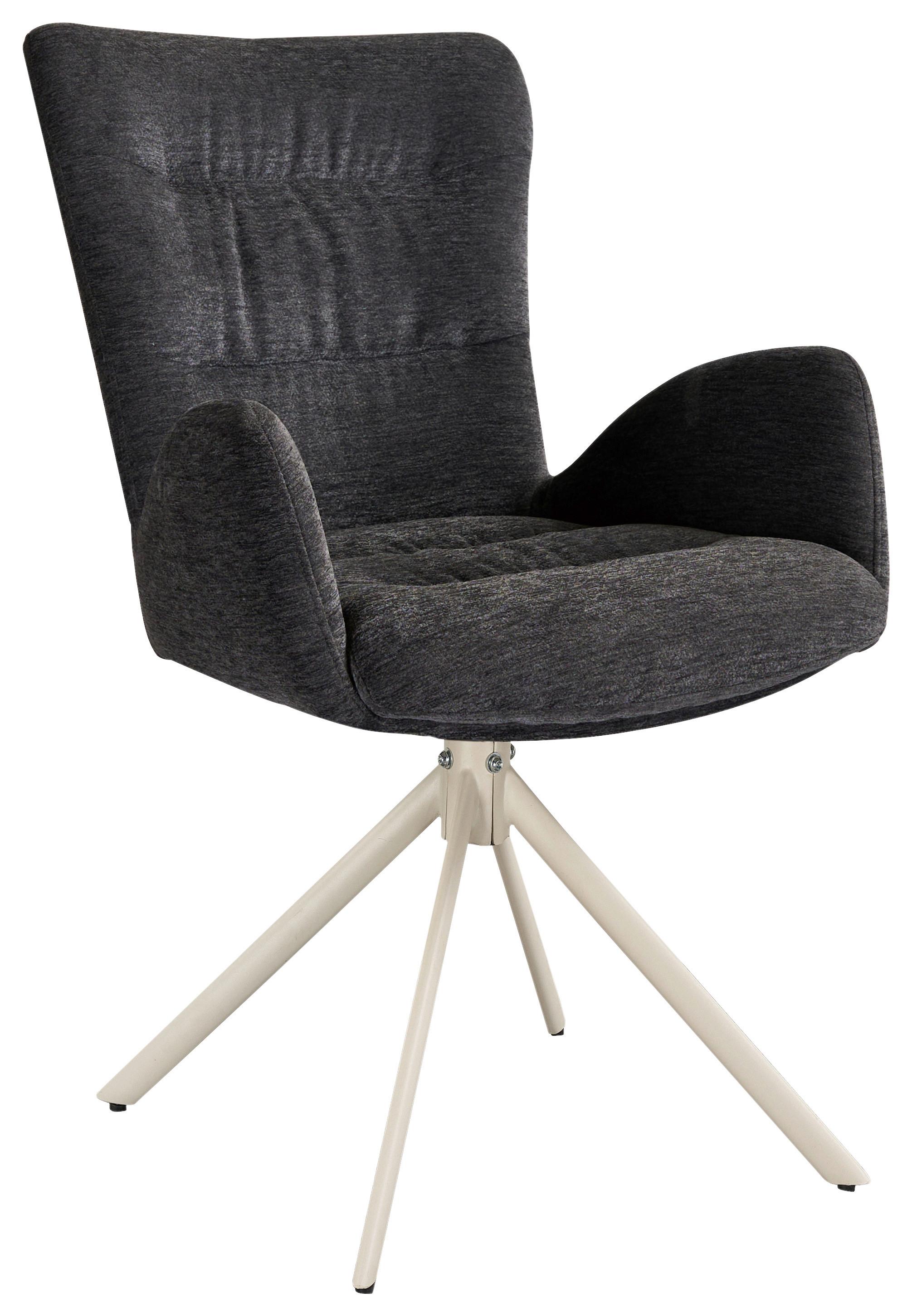 STOLIČKA S PODRÚČKAMI STELLA - sivá/béžová, Design, kov/textil (58/88,5/68cm) - Mömax