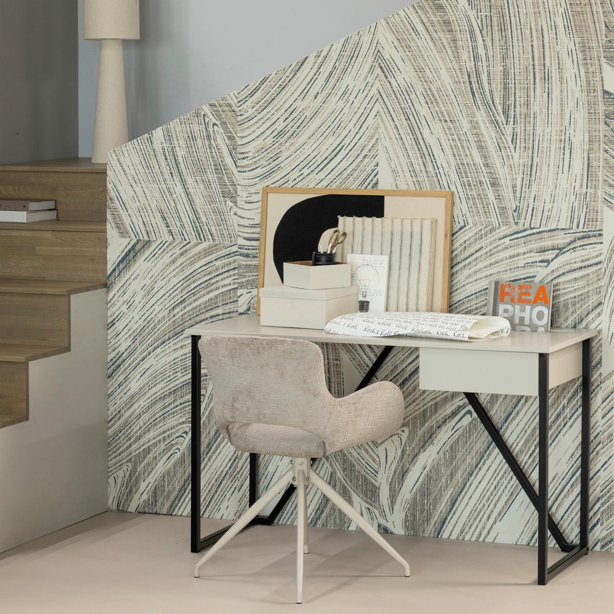 Schreibtisch New Julius Grau B: 126 cm - Schwarz/Grau, MODERN, Holz/Metall (126/53/75cm) - Livetastic