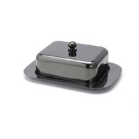 Echtwerk Butterdose Edelstahl Schwarz, L/b/h: 18,5x12,2x7 Cm - Schwarz Hochglanz, Basics, Metall (18,5/12,2/7,0cm) - Echtwerk