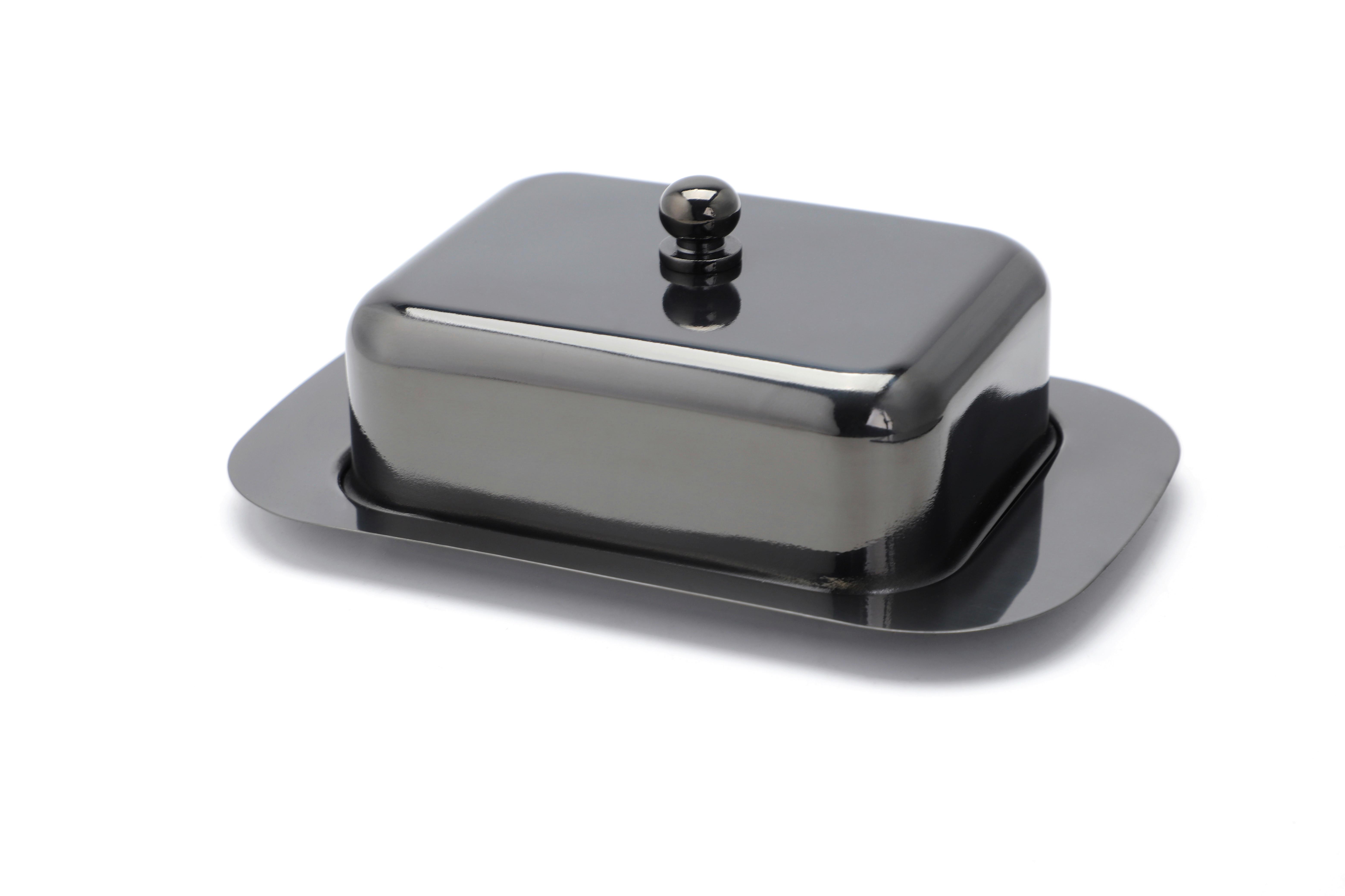 Echtwerk Butterdose Edelstahl Schwarz, L/b/h: 18,5x12,2x7 Cm