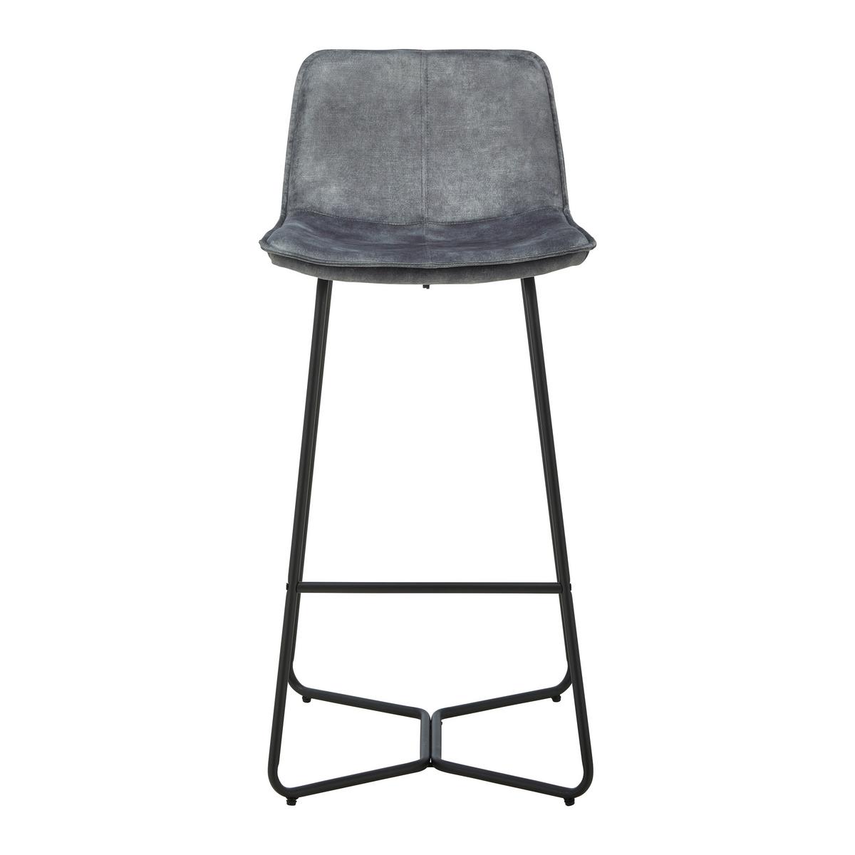 Barová stolička zo zamatu Nery sivá - čierna/sivá, Modern, kov/drevo (48/103,2/57cm) - P & B