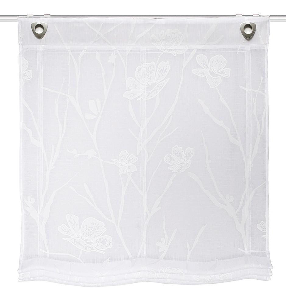 Raffrollo Rory - Weiß, Natur, Textil (80/130cm)