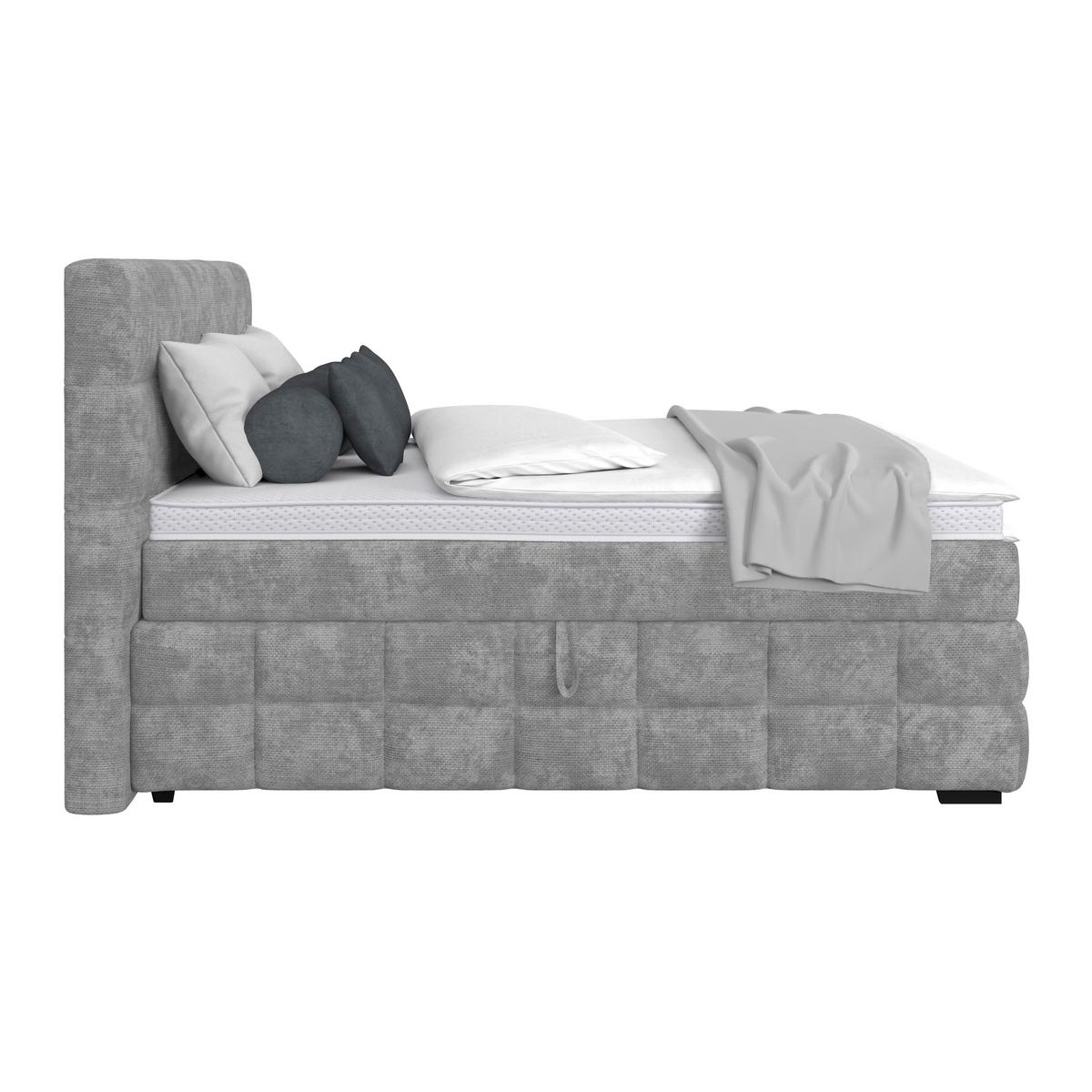 Čalouněná postel VEGA 160x200 cm, šedá - šedá/černá, Trend, dřevo/textil (160/200cm)