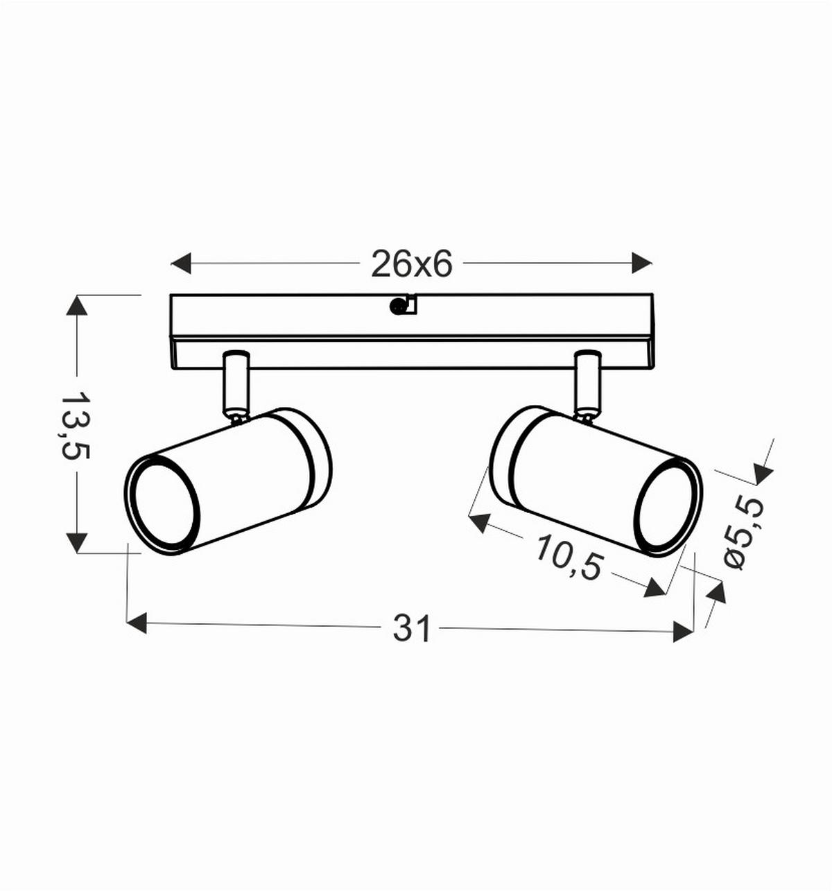 Deckenstrahler 92-13712 Lagos - Eichefarben/Schwarz, KONVENTIONELL, Metall (31/10.5/13.5cm)