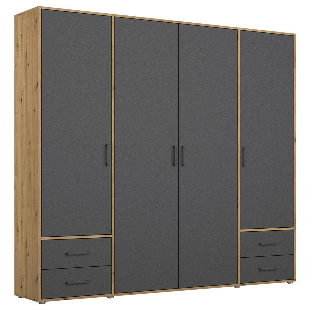 Drehtürenschrank 187cm Voyager Eiche Artisan,Grau