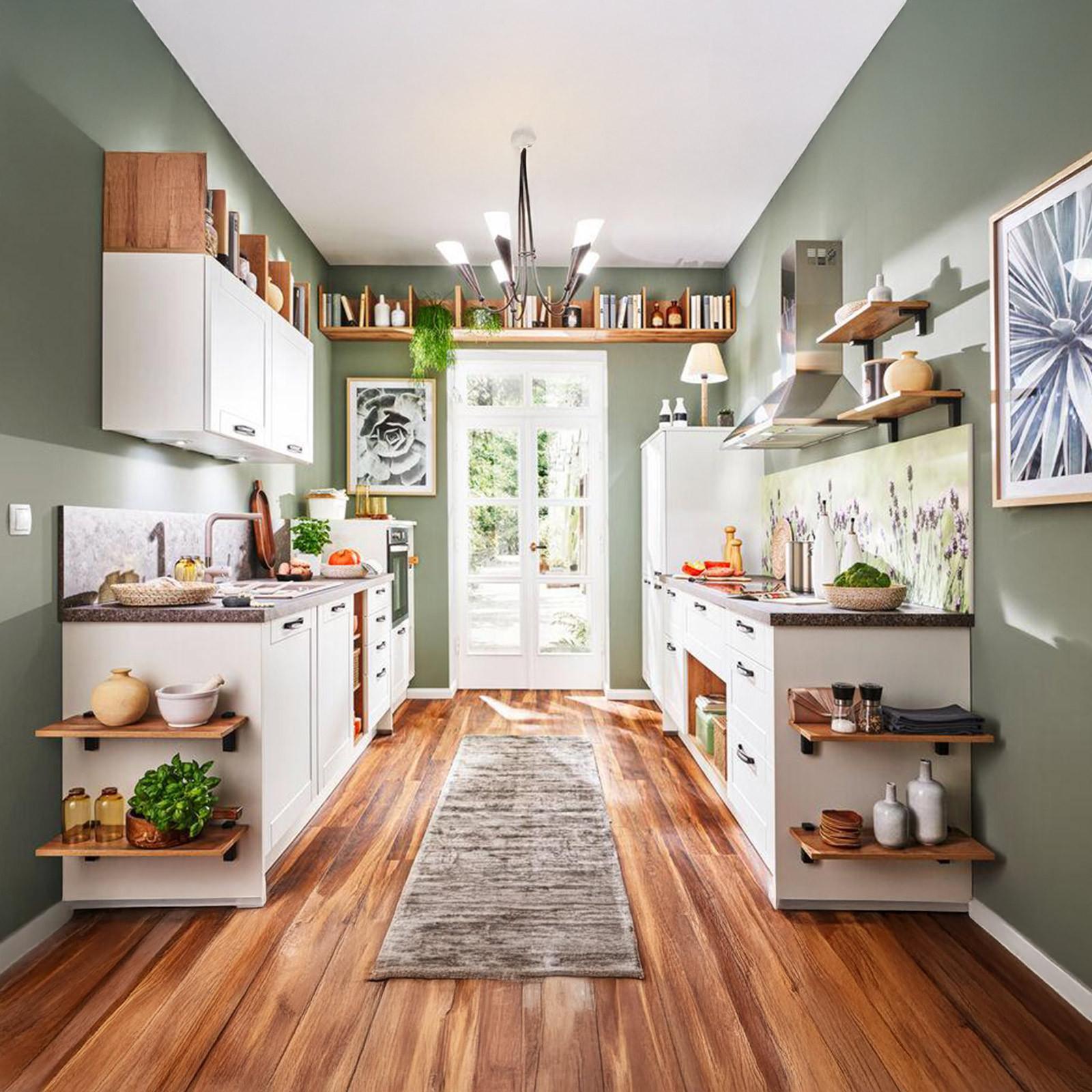 Einbauküche Pn 435 Frei Planbar Modernes Design - Eichefarben/Weiß, Holzwerkstoff - Pino