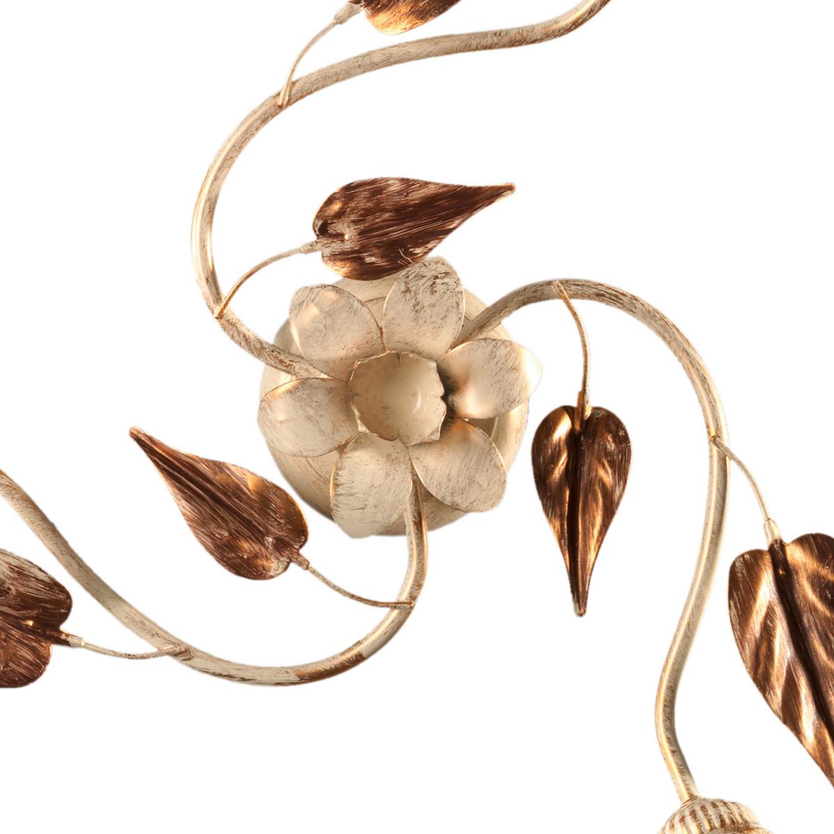 Deckenleuchte 4647/pl3 - Beige/Weiß, Natur, Glas/Metall (60/60/25cm)