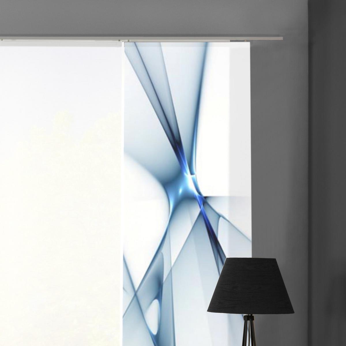 Flächenvorhang 4-Tlg. Franklin B: 60 cm, Blau - Blau, Basics, Textil (60/245cm)