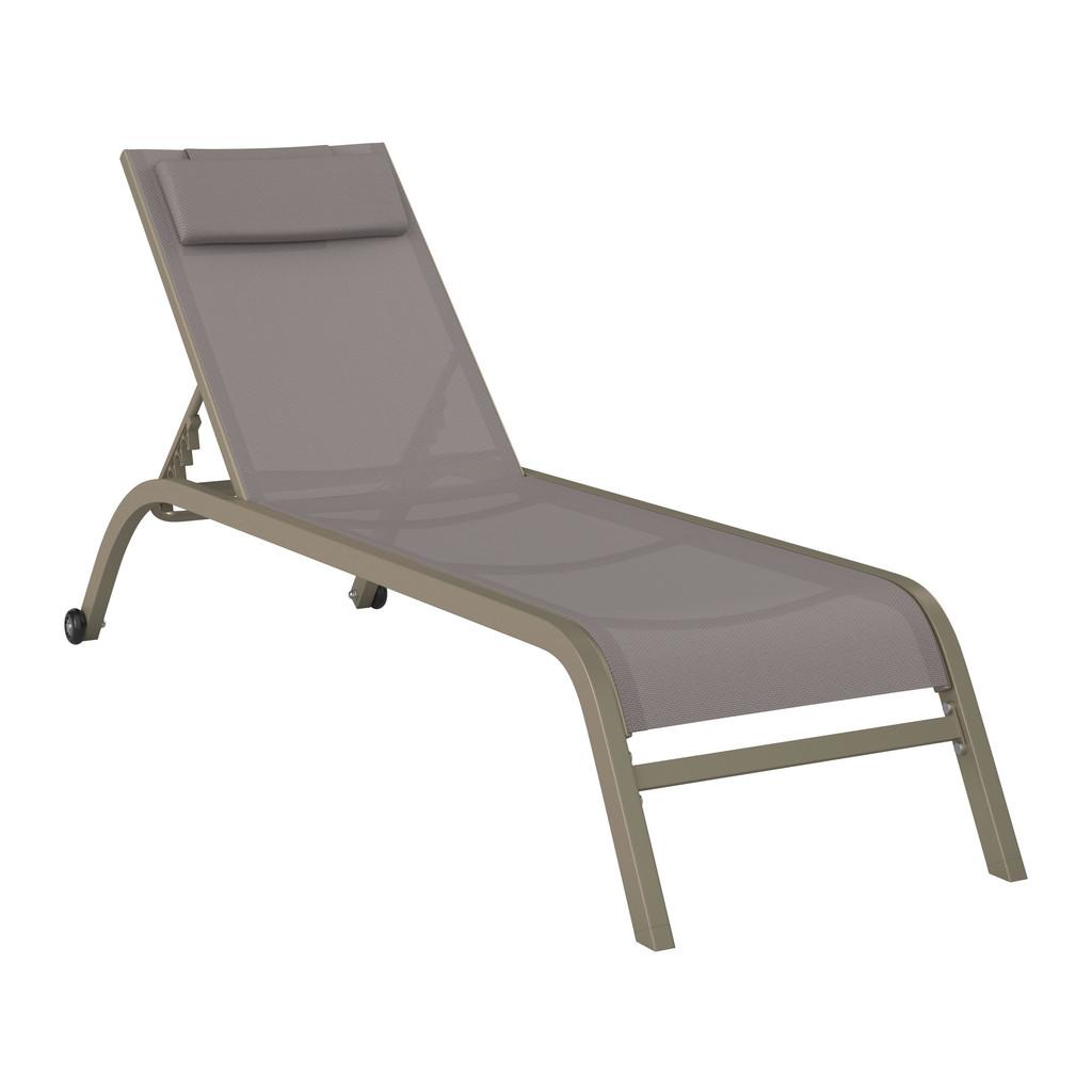 Sonnenliege Olivia Metall/Textil mit Rollen
