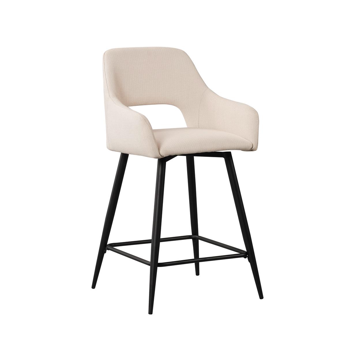 Barhocker-set Amiens Weiß, B: 51,5 Cm - Schwarz/Weiß, MODERN, Textil/Metall (51,5/97/54cm) - MID.YOU