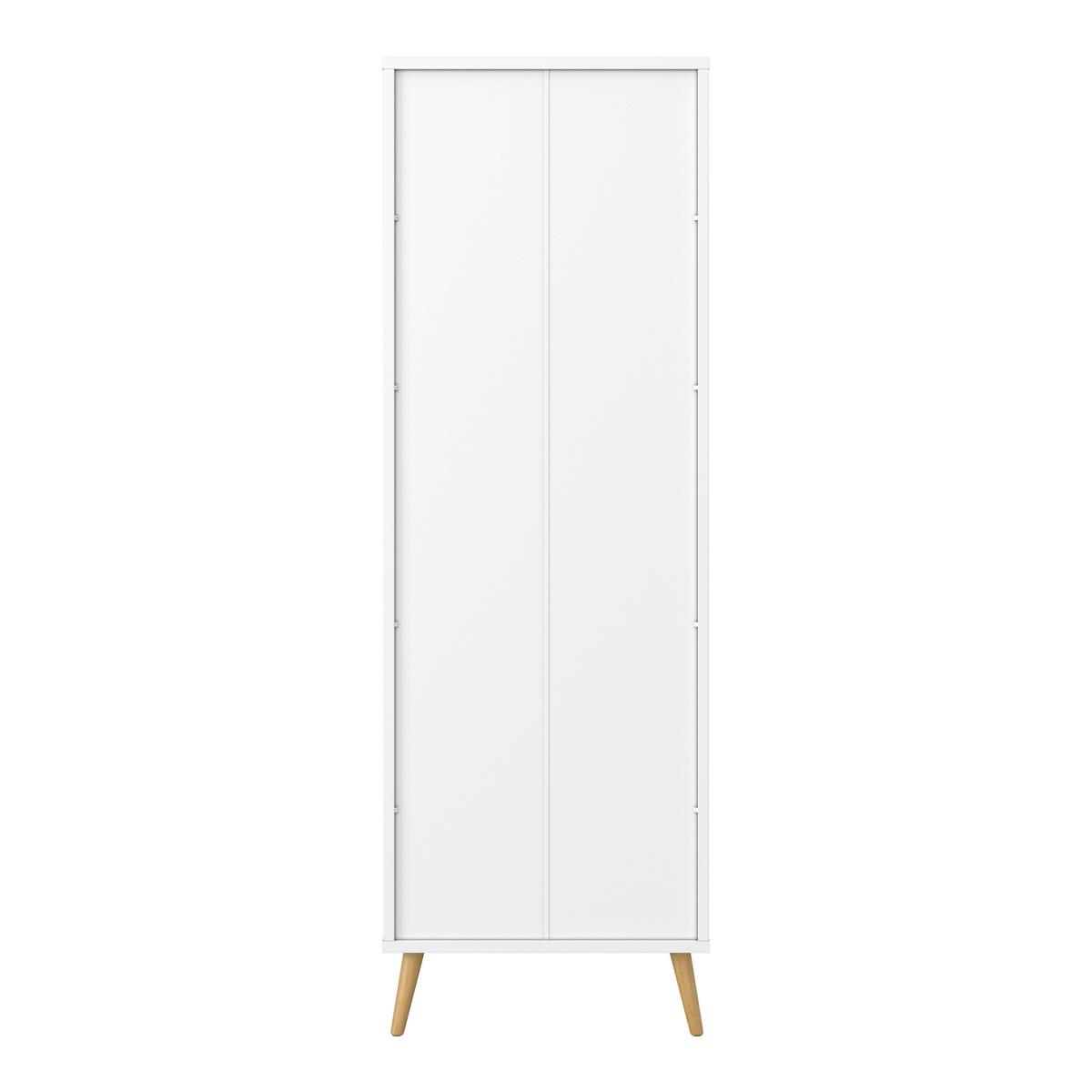 Šatná skriňa LUDO biela - biela/prírodná farba, Modern, kov/drevo (60/180/40cm) - Bessagi Home