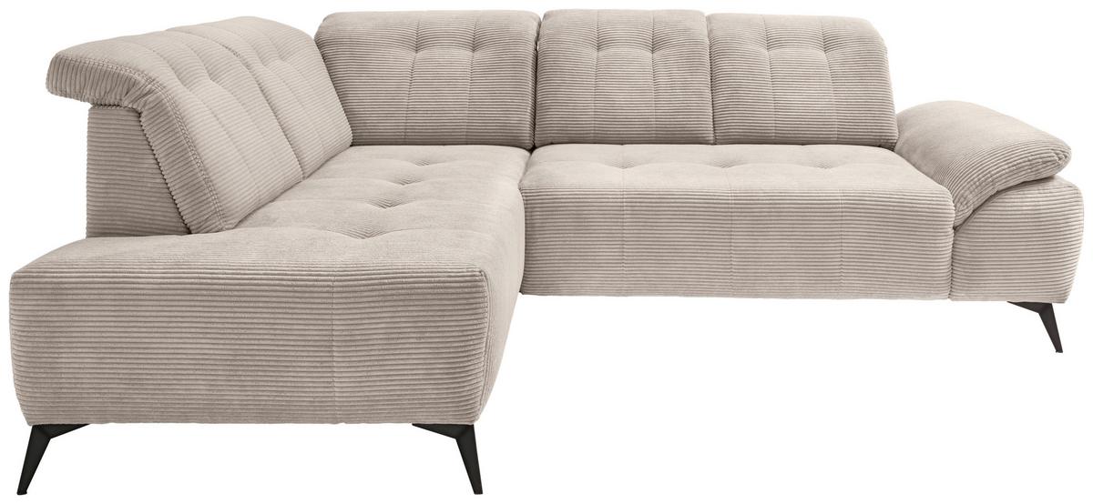 Ecksofa Fiore, Beige S: 200x272 cm - Beige/Schwarz, MODERN, Textil (200/272cm) - Livetastic