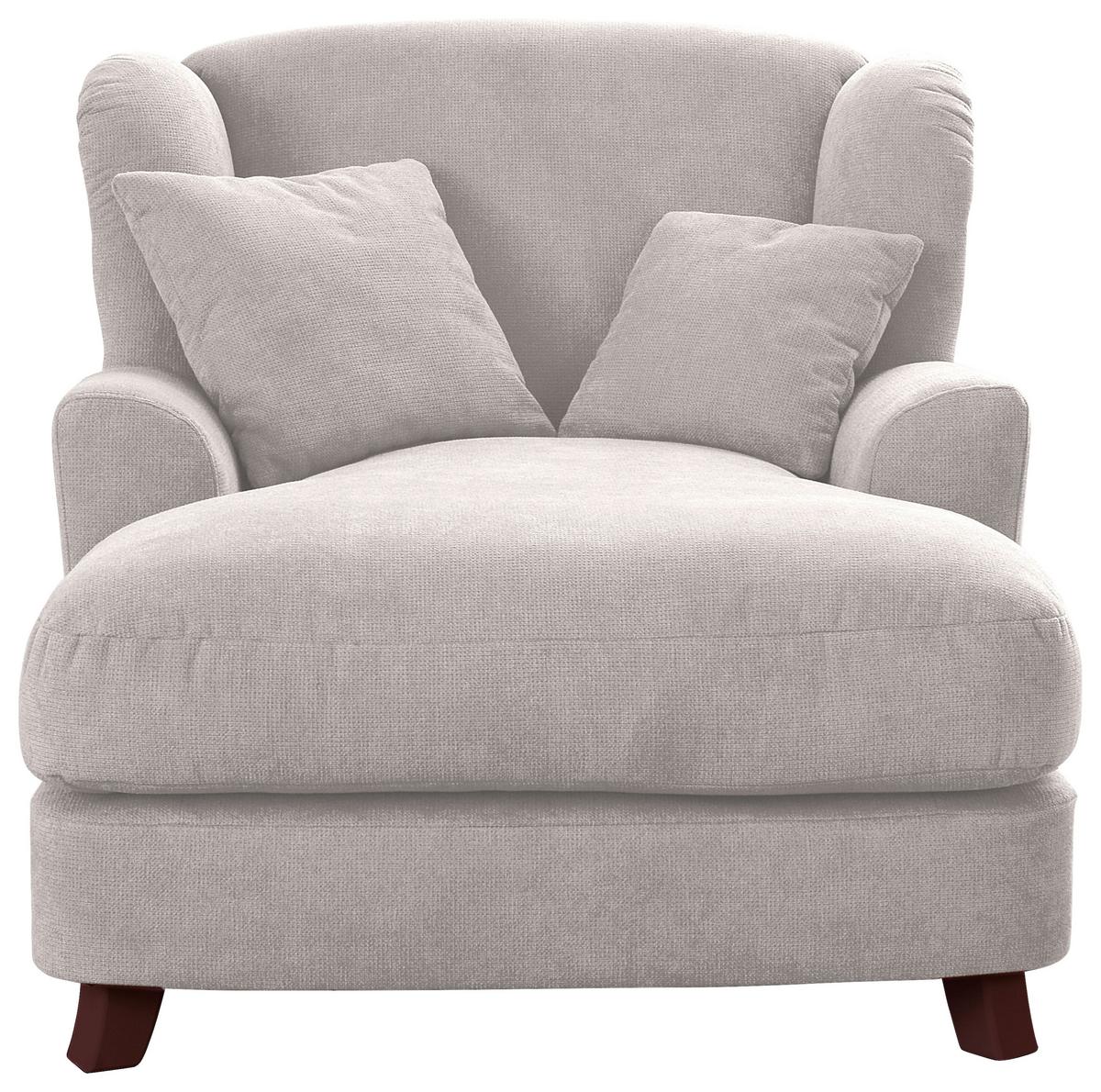 XXXL-Sessel Asado creme teilmassiv, B: 109 cm - Dunkelbraun/Creme, MODERN, Holzwerkstoff/Textil (109/104/145cm) - Sit & More