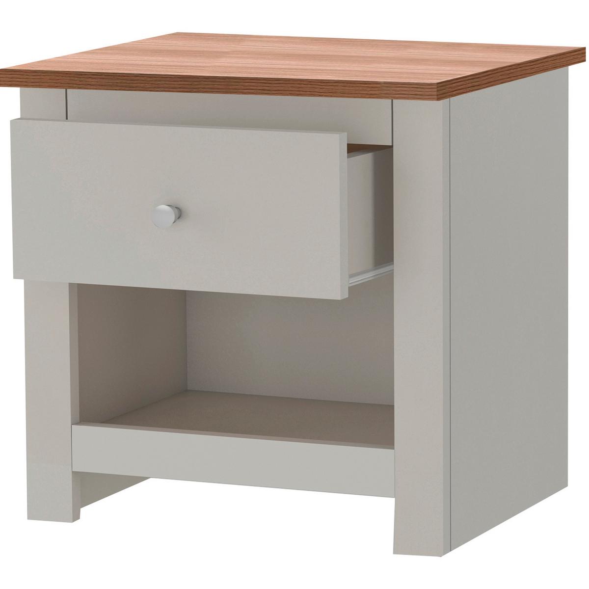 Nachttisch Emerald Creme B: 45 Cm - Eichefarben/Creme, Design, Holzwerkstoff (45/46/35cm) - MID.YOU