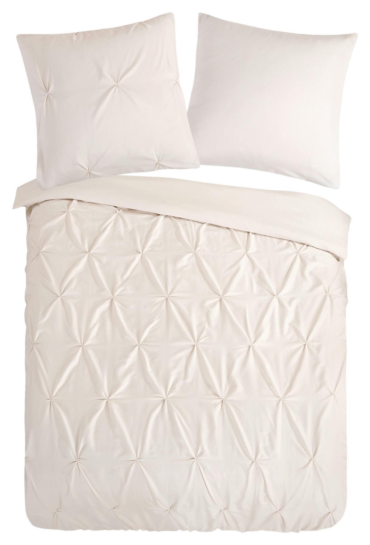 Bettwäsche Elegance Beige Ecru 155x220 cm - Sandfarben, Basics, Textil (155/220cm)