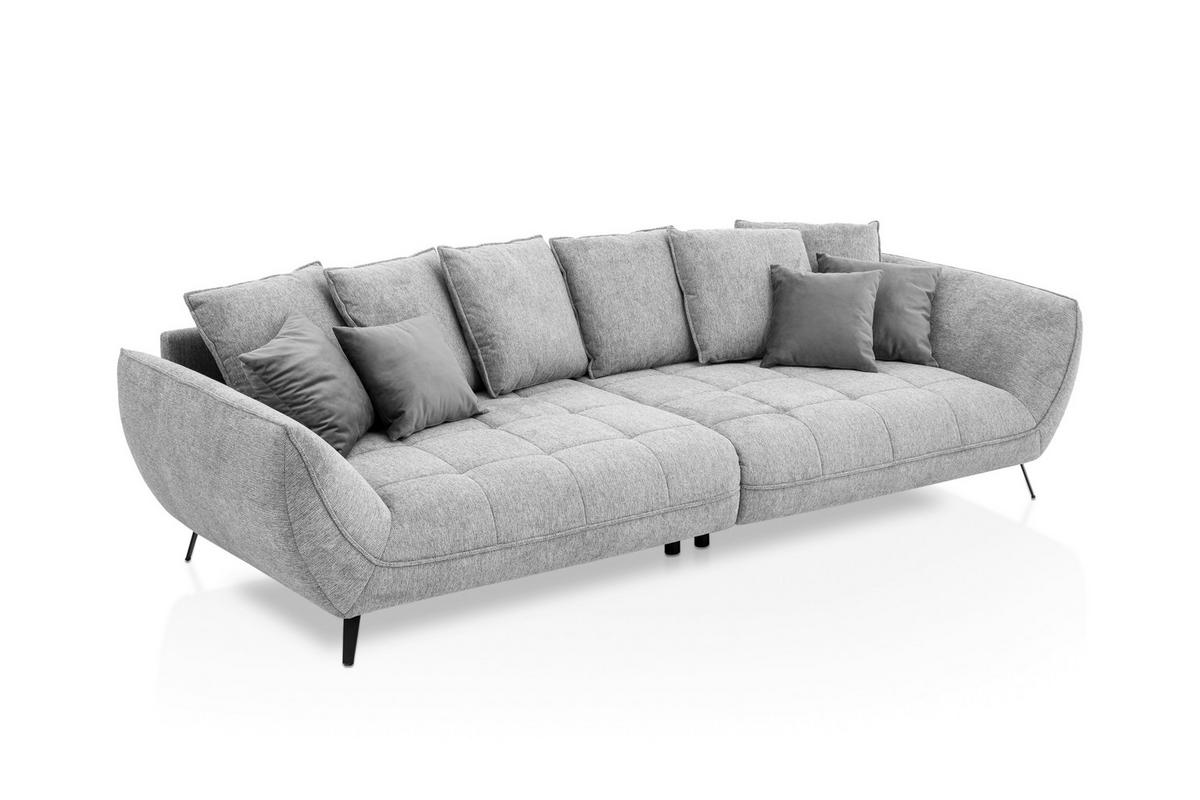 Bigsofa Triton Hellgrau B: 311 Cm - Hellgrau/Schwarz, Design, Textil (311/95/130cm) - Livetastic