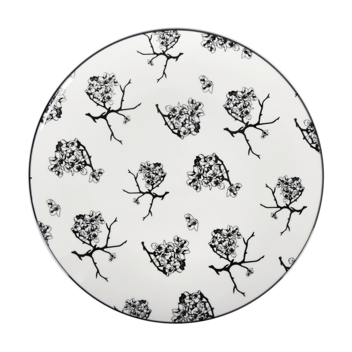 Mělký talíŕ Shiva, Ø: 27cm - bílá/černá, Lifestyle, keramika (27/2,5cm) - Mömax