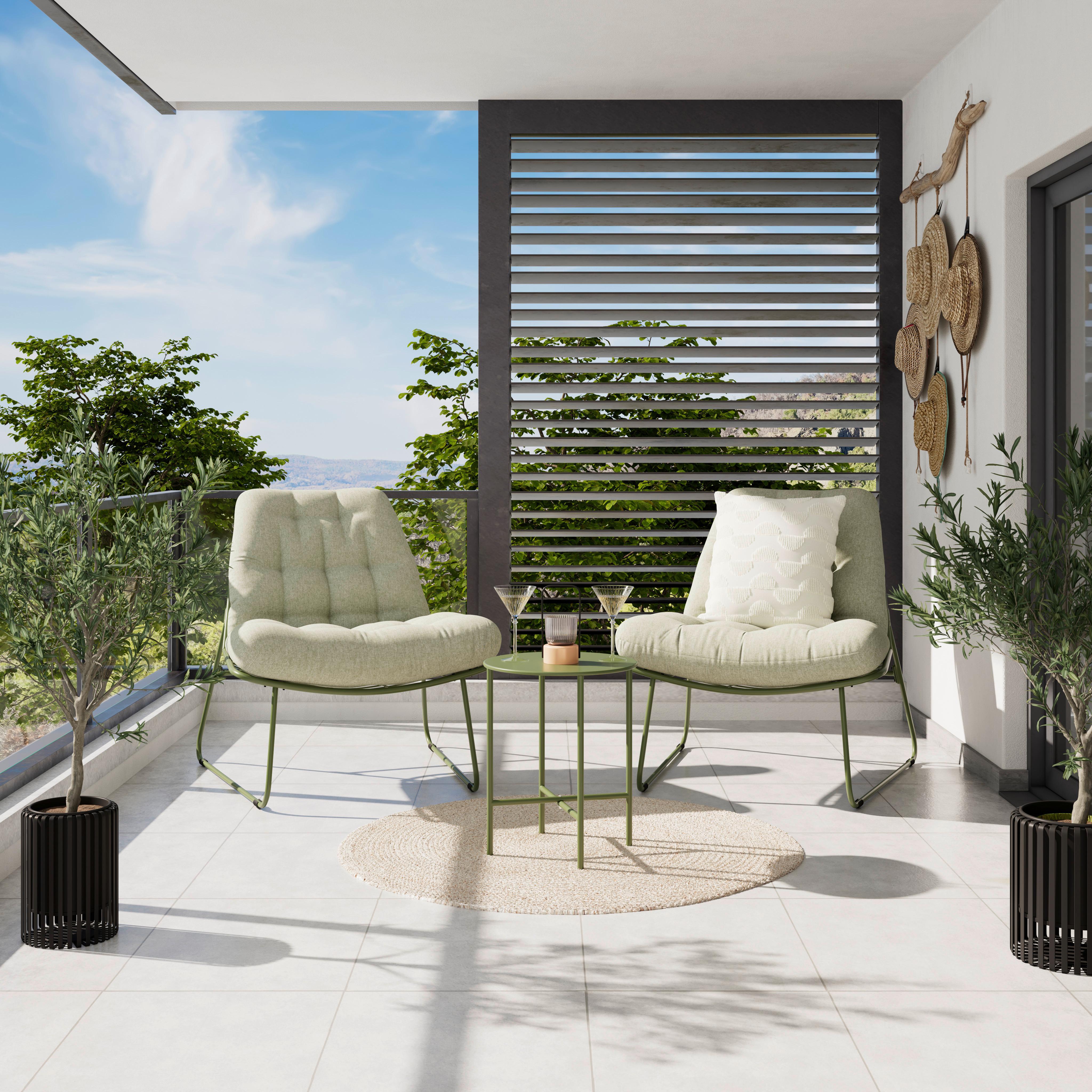 SADA NA BALKON ARMY - zelená, Moderní, kov/textil (100/80,5/83cm) - Mömax