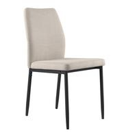 Vierfußstuhl Augusta Webstoff beige - Beige/Schwarz, MODERN, Textil/Metall (45/87/55cm) - Kela