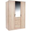 Kleiderschrank Mit Spiegel + Laden 135cm Aachen Eiche Dekor - Eichefarben, KONVENTIONELL, Holzwerkstoff (135/198/58cm)