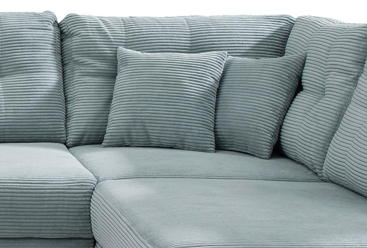 Wohnlandschaft mit Schlaffunktion, Hellblau - Naturfarben/Hellblau, MODERN, Textil (176/338-352/206cm) - Livetastic