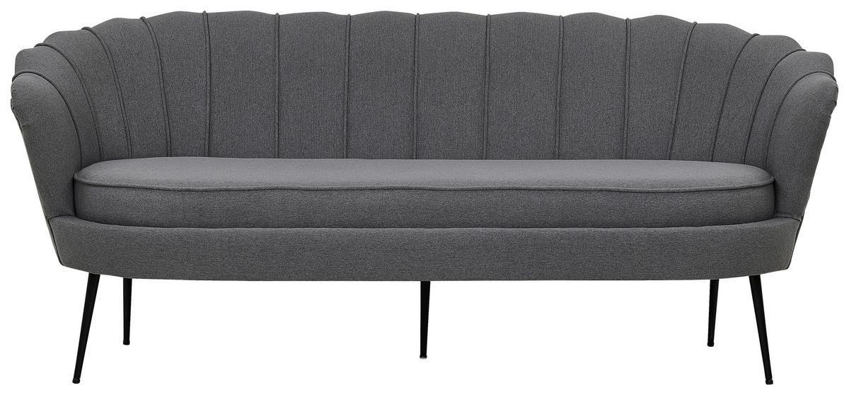 2-sitzer-sofa Calais - Dunkelgrau/Schwarz, Design, Textil/Metall (180/78.5/78cm) - Livetastic