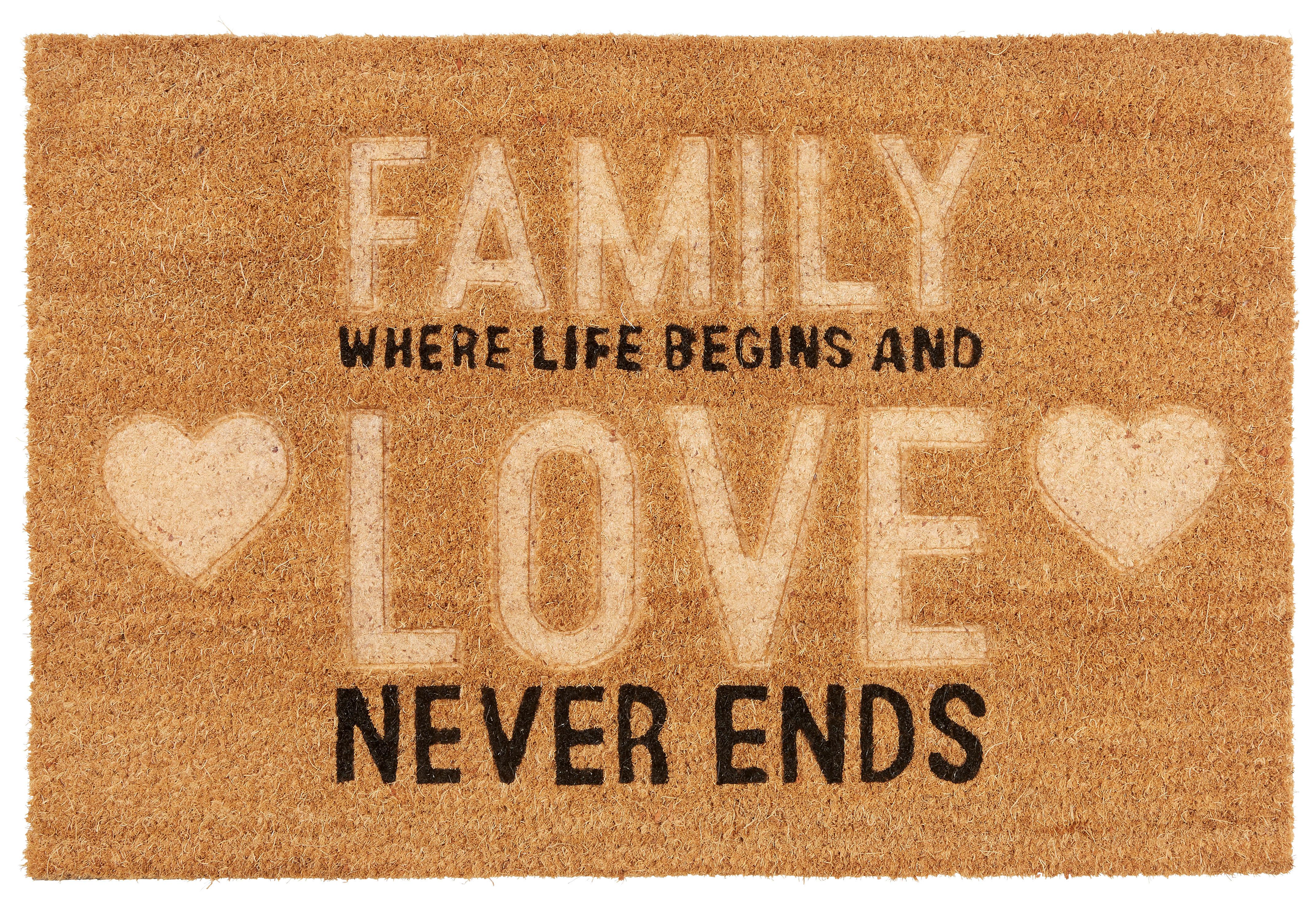 DVEŘNÍ ROHOŽKA Family, 40/60cm, hnědá - hnědá, textil (40cm) - Mömax