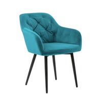 Armlehnstuhl Türkis B: 61 Cm - Türkis/Schwarz, MODERN, Textil/Metall (61/85/45cm) - Livetastic