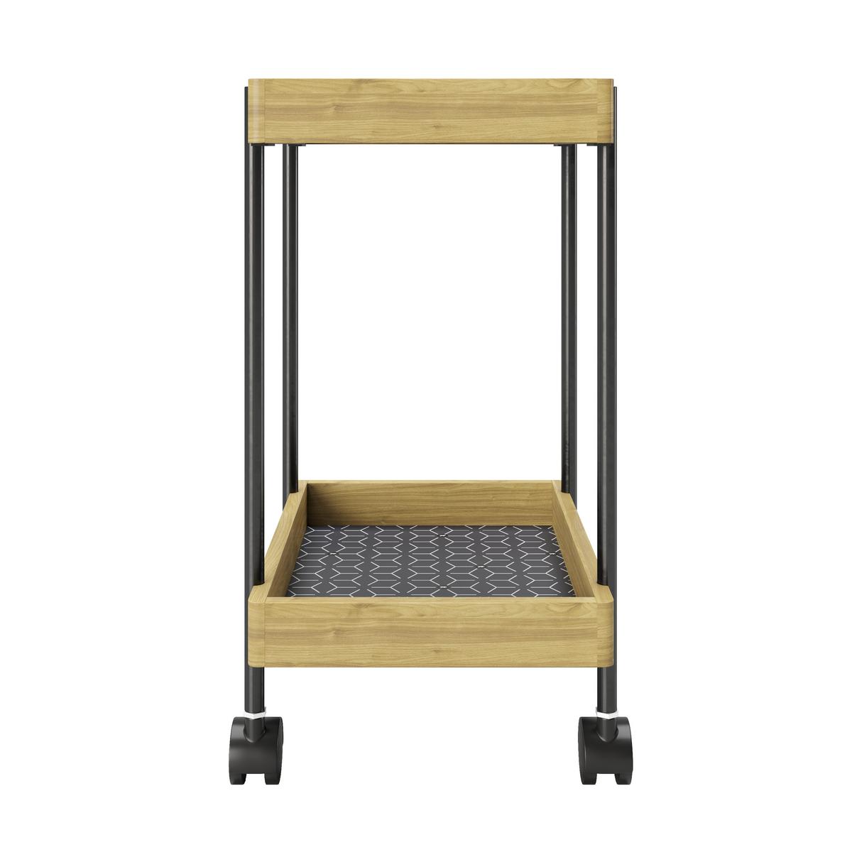 Badezimmerregal Mit Rollen Bambus/eisen 46x30 Cm Nancy - KONVENTIONELL, Holz/Kunststoff (46/57/30cm) - Playboy