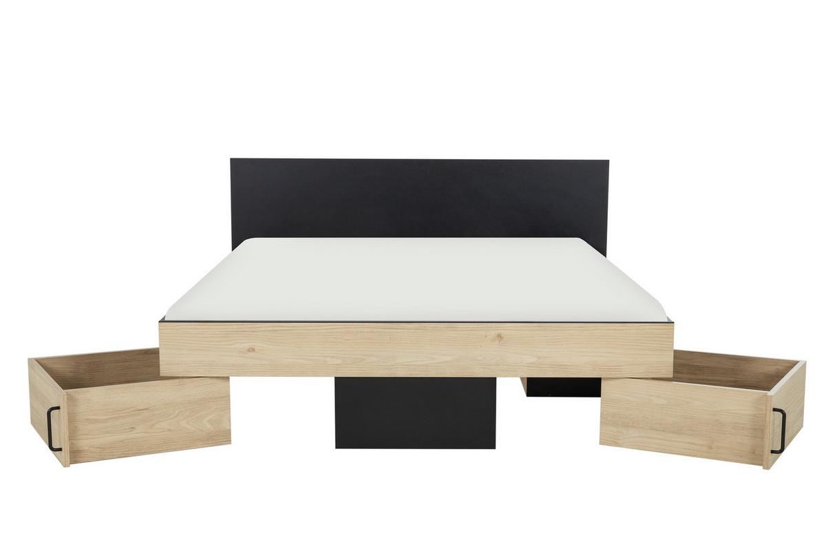 Stauraumbett Swivel 180x200 cm - Kastanienfarben/Schwarz, Basics, Holzwerkstoff (180/200cm)