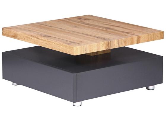 Couchtisch Holz mit drehbarer Platte Square, Eichendekor - Eichefarben/Grau, MODERN, Holzwerkstoff/Metall (70/36/70cm) Couchtisch Holz mit drehbarer Platte Square, Eichendekor - Eichefarben/Grau, MODERN, Holzwerkstoff/Metall (70/36/70cm)