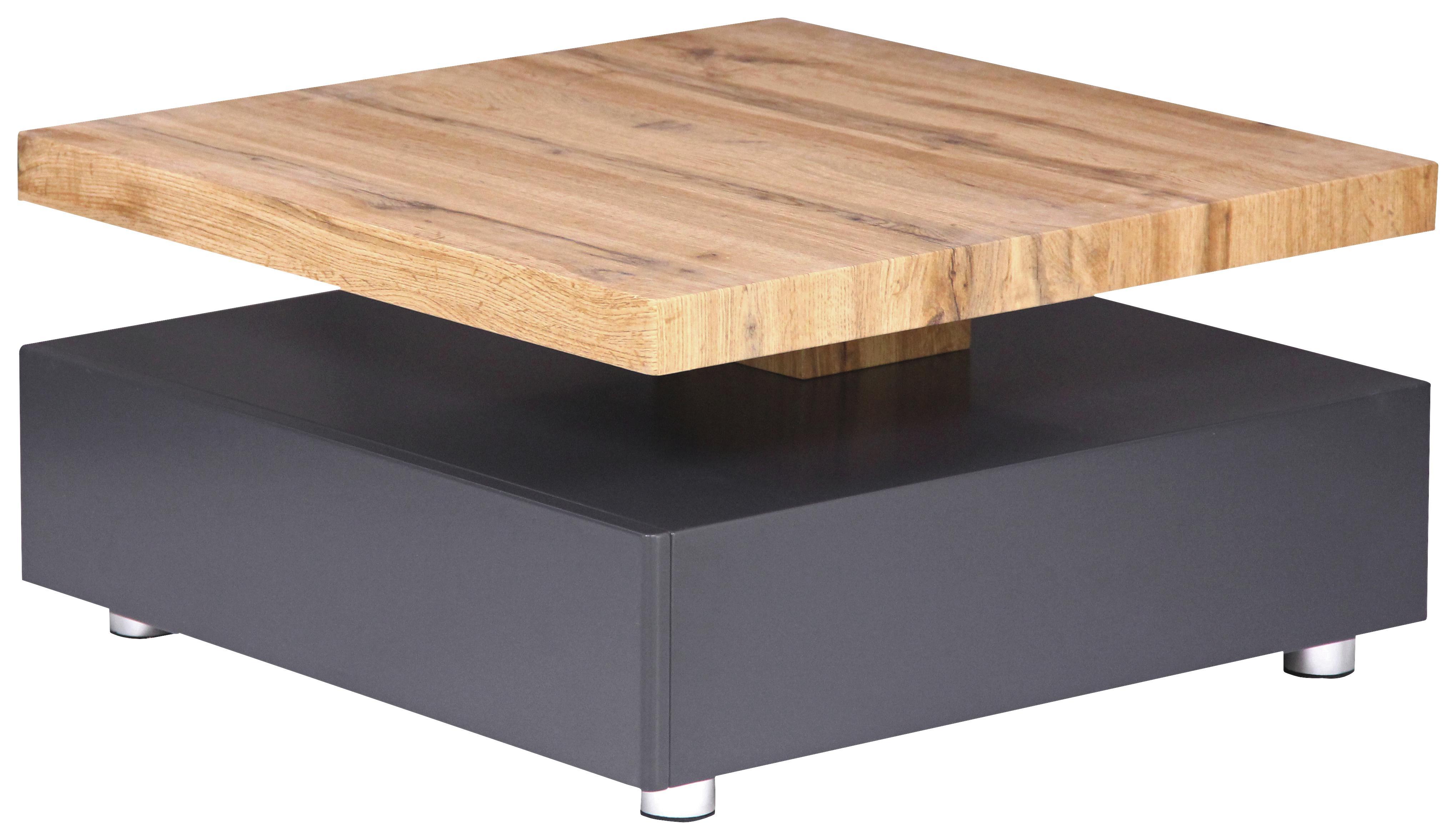 Couchtisch Square - Eichefarben/Grau, MODERN, Holzwerkstoff/Metall (70/36/70cm)