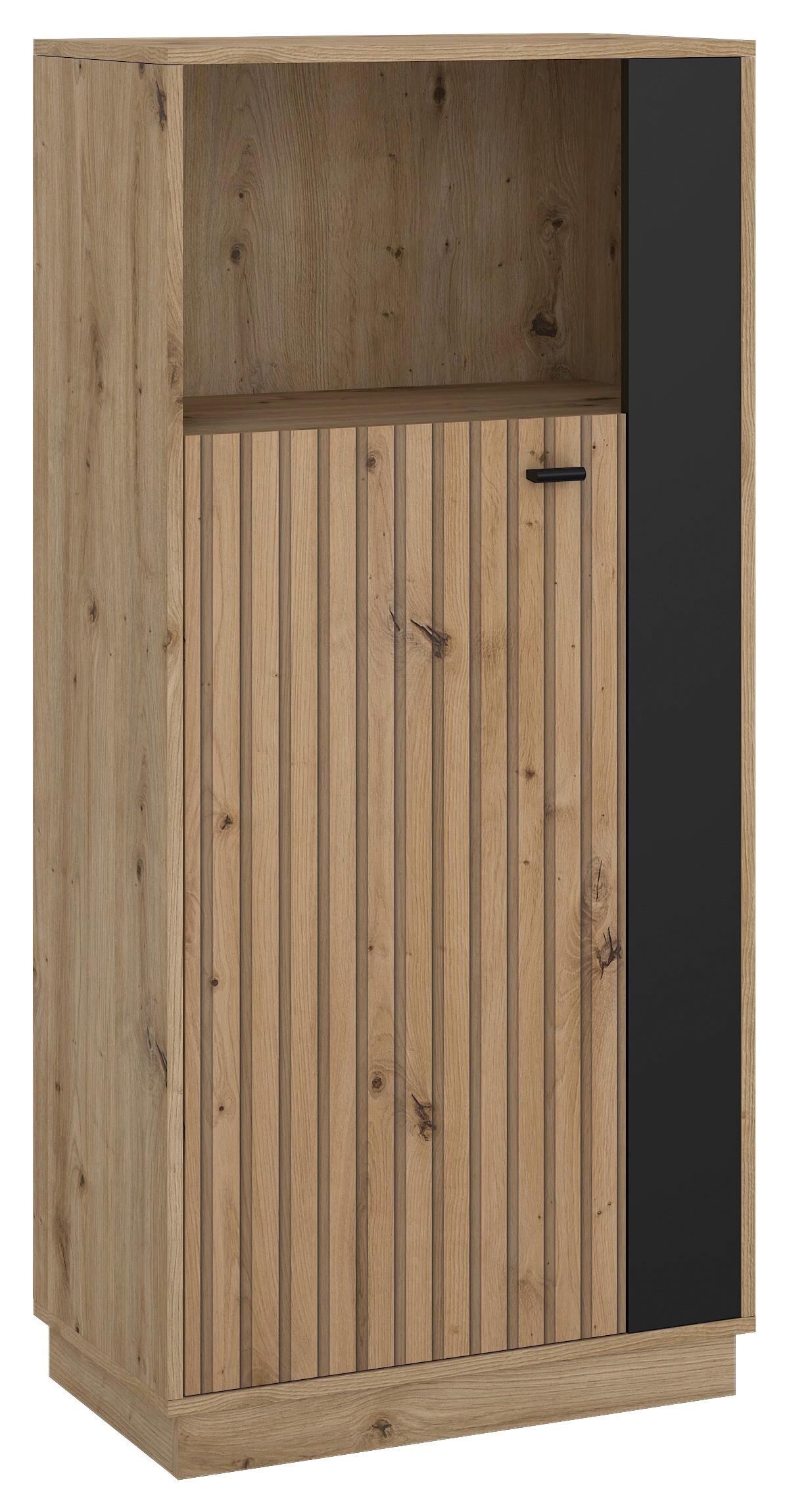 VYSOKÁ KOMODA SLEDGE -CENOVÝ TRHÁK- - antracitová/dub artisan, Modern, drevo (60/13/34cm) - Based