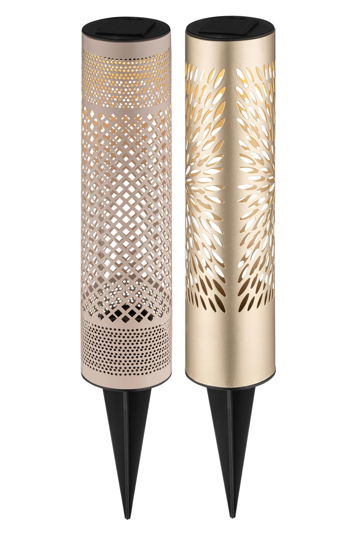 Solarleuchte Demi - Goldfarben/Schwarz, Basics, Kunststoff/Metall (8,5/50/8,5cm) - Homezone