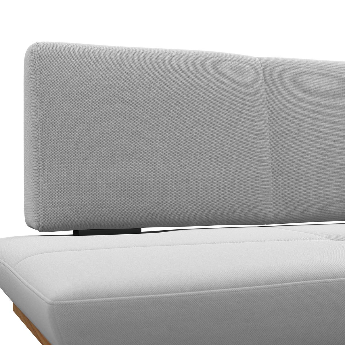Sitzbank Tristan Webstoff hellgrau, B: 170cm - Hellgrau/Schwarz, MODERN, Holz/Textil (170/48/90cm) - James Wood