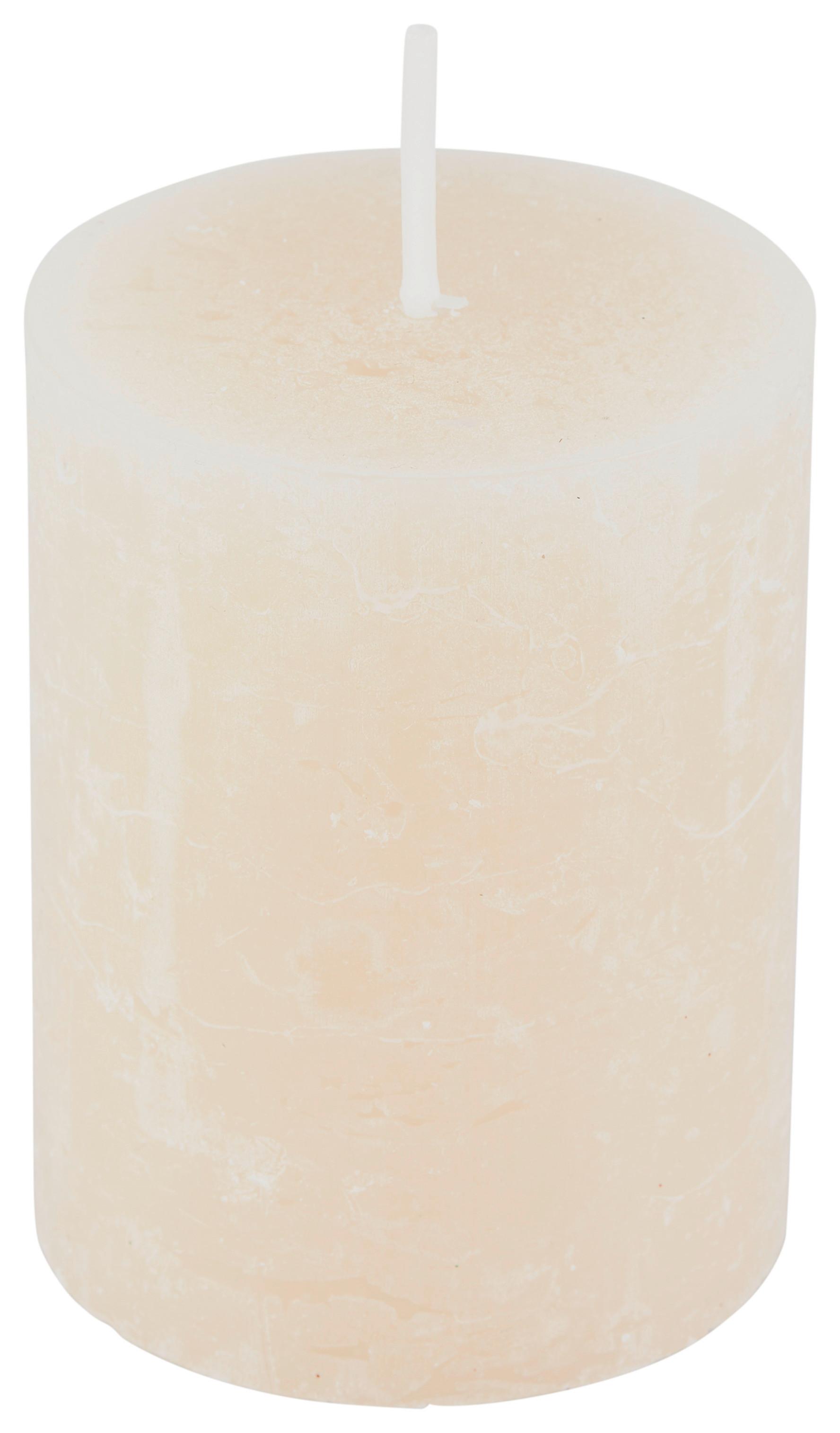 Stumpenkerze Saphira Creme D/h: 6,8/9 Cm - Creme, Basics (6,8/9cm) - Ondega