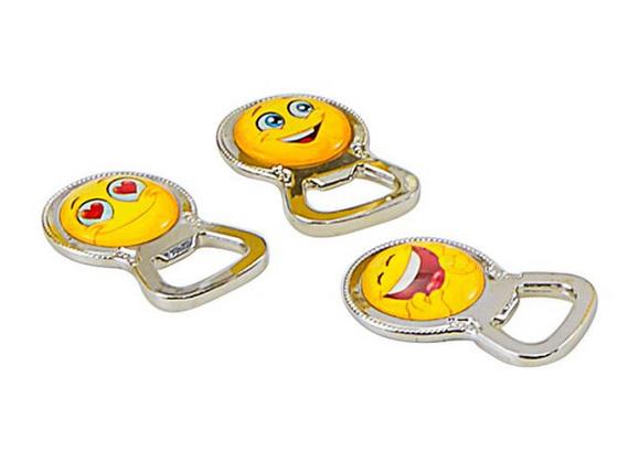 Flaschenöffner Smiley-serie - Gelb/Silberfarben, KONVENTIONELL, Glas/Metall (6,4/4/1cm) Flaschenöffner Smiley-serie - Gelb/Silberfarben, KONVENTIONELL, Glas/Metall (6,4/4/1cm)