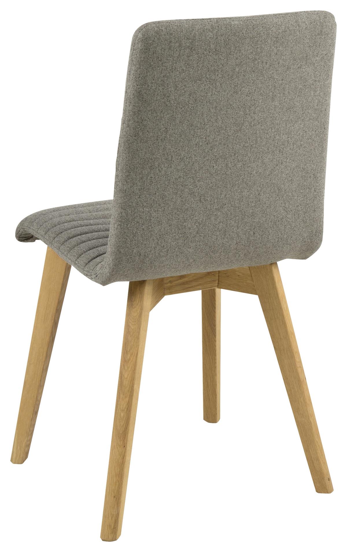 Esszimmerstuhl Arosa Webstoff Hellgrau Gepolstert - Eichefarben/Hellgrau, Design, Holz/Textil (42/90/43cm) - Carryhome