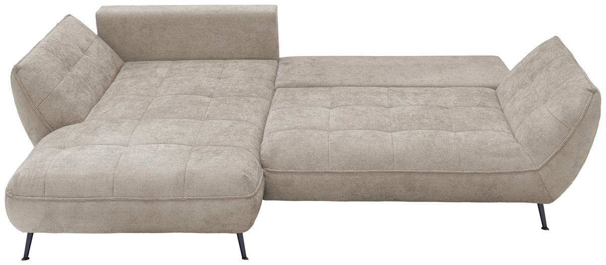 Ecksofa Samoa Sandfarben S: 187x282 cm - Sandfarben/Schwarz, Design, Textil (187/282cm) - Livetastic