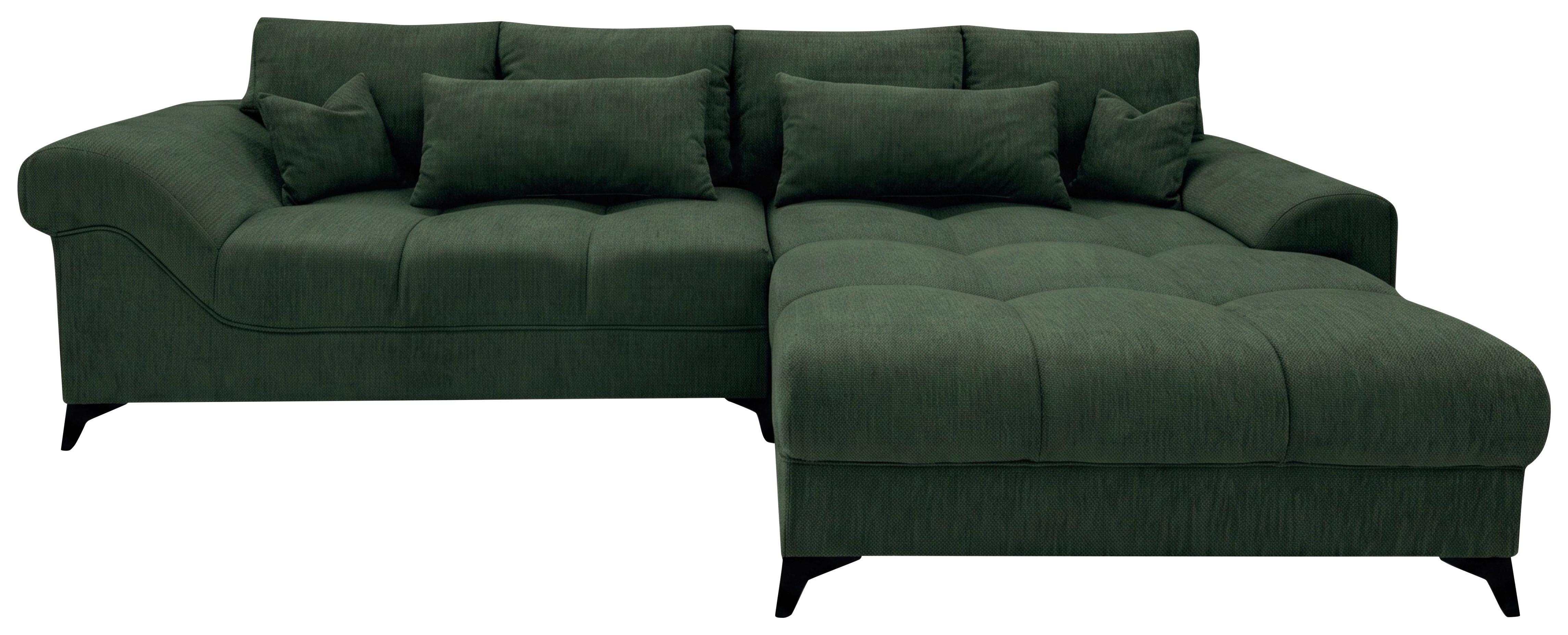 Rohová sedačka NOAH, obojstranná, tmavozelená - čierna/tmavozelená, Modern, kompozitné drevo/textil (295/195cm) - Mömax