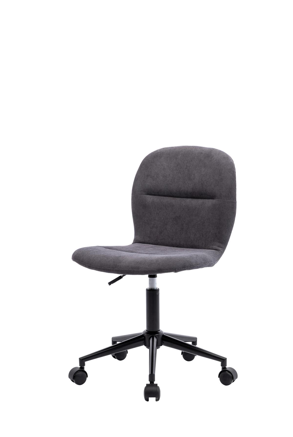 Otočná židle KLARA - šedá/černá, Moderní, kov/textil (43/93/52cm)
