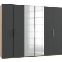 Drehtürenschrank B: 300 cm Level Graphit-/Eichefarben - Eichefarben/Graphitfarben, MODERN, Holzwerkstoff (300/236/58cm) - MID.YOU