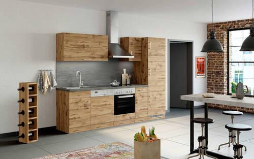 Küchenzeile Sorrento ohne Geräte 270 cm Eichefarben - Eichefarben/Anthrazit, MODERN, Holzwerkstoff (270/200/60cm) - Held