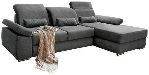 Ecksofa Milian Dunkelgrau S:295/188cm - Chromfarben/Dunkelgrau, MODERN, Holz/Textil (295/188cm) - Livetastic