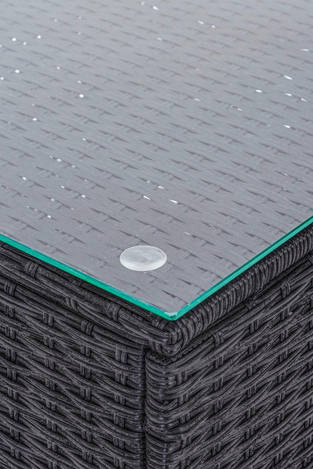 Lounge-garnitúra Sky - fekete/sötétszürke, Modern, műanyag/Üveg (137/198cm) - Ondega