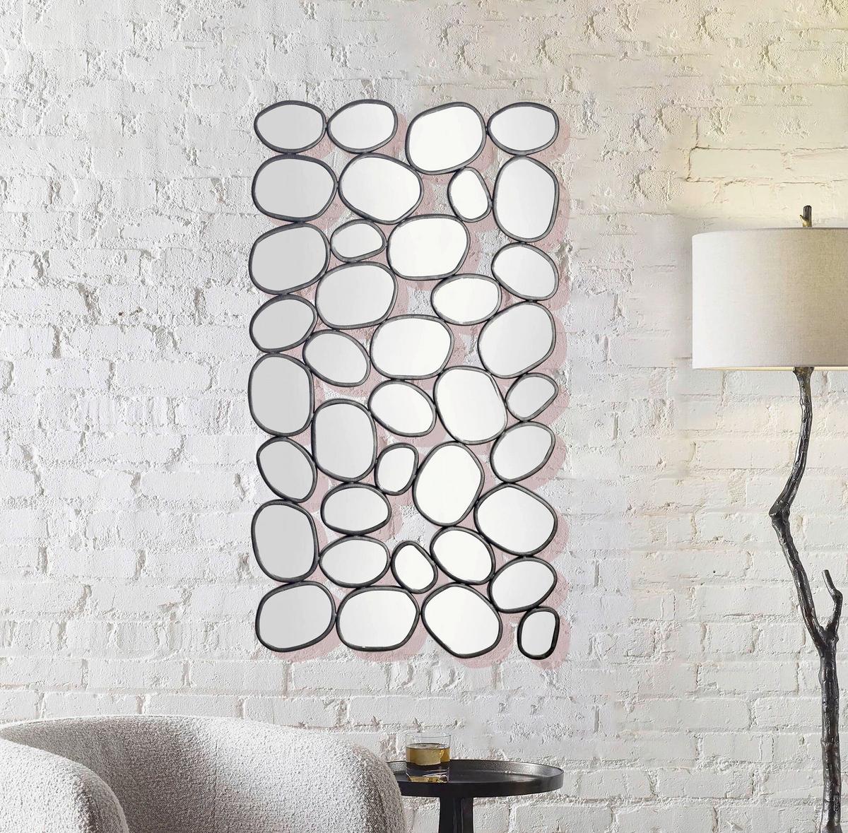 SPIEGEL Schwarz B: 56cm - Schwarz, Design, Glas/Metall (56/99/3cm) - Livetastic