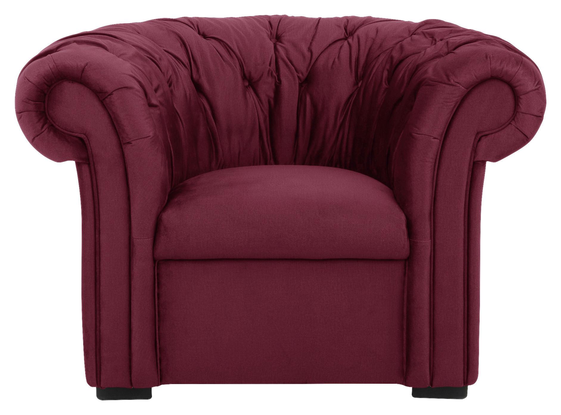 Chesterfield-Sessel Cupido - Rot/Schwarz, Design, Textil (114/78/91cm) - MID.YOU