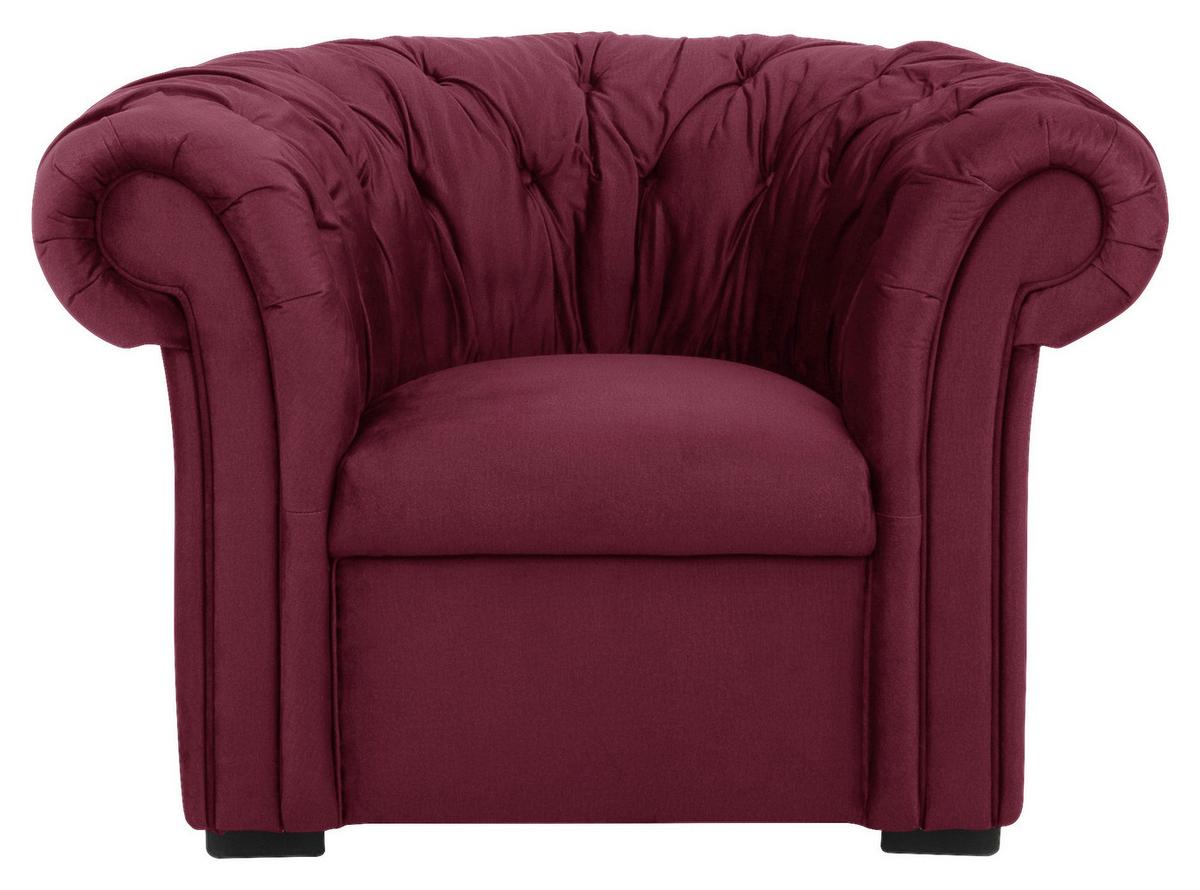 Chesterfield-sessel Cupido - Rot/Schwarz, Design, Textil (114/78/91cm) - MID.YOU